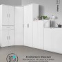 Mokebo Besenschrank in Weiß als Büroschrank-System mit mehreren Schrankelementen.