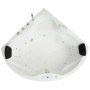 Eck-Whirlpool Badewanne Nendo Premium, 149x149cm, weiß, mit Düsen und Kopfstützen.