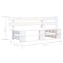 Weiße vidaXL Outdoor Eckbank aus Palettenholz, ideal für Garten und Terrasse.