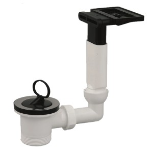 Kirchhoff Spülen-Ablaufventil, weiß, 47,8 mm, mit Überlauf, für Spülbecken.