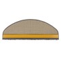 Graue KARAT Shaggy Stufenmatte Sphinx, halbrunde Hochflor Stufenmatte 23,5x65 cm.