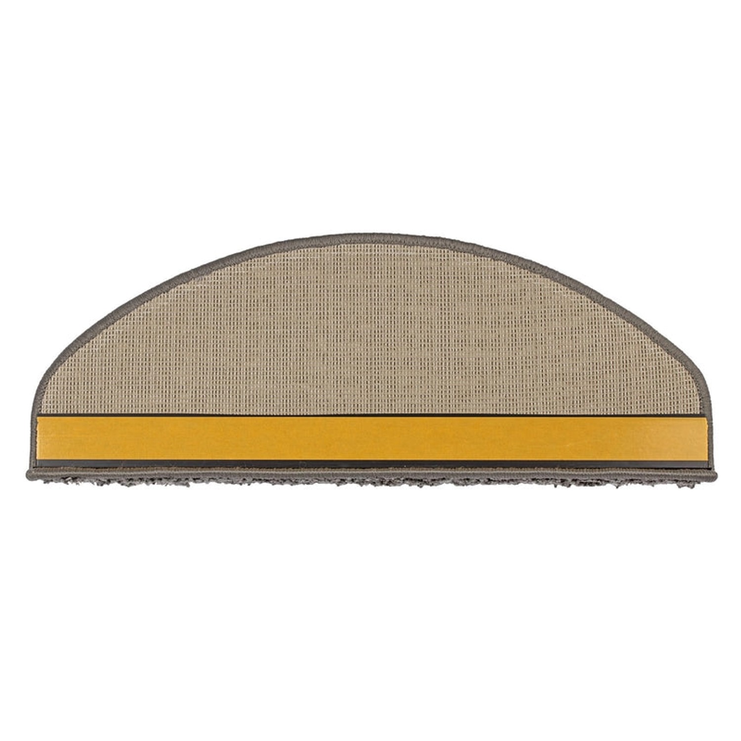 Graue KARAT Shaggy Stufenmatte Sphinx, halbrunde Hochflor Stufenmatte 23,5x65 cm.
