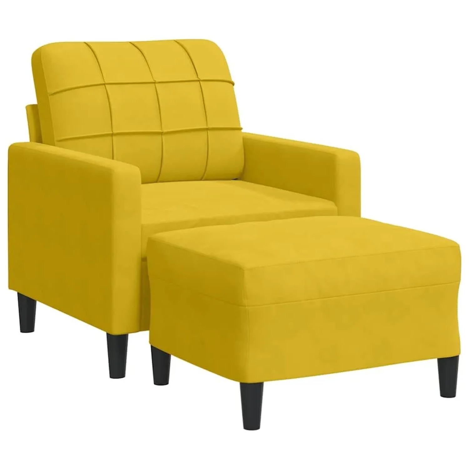 vidaXL Sessel mit Hocker Gelb 60 cm Samt 3278263