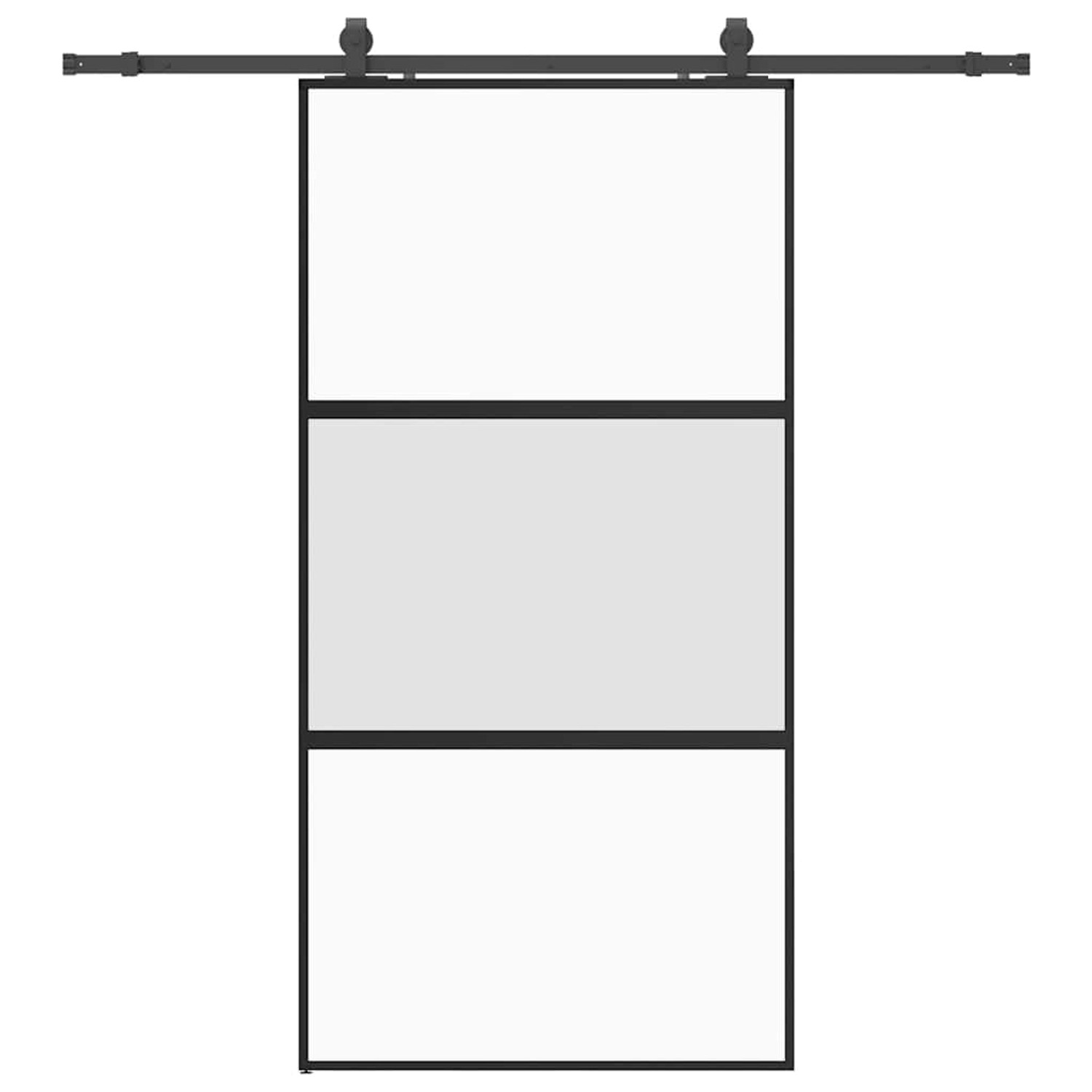 vidaXL Schiebetür mit Beschlag Schwarz 102,5x205 cm Hartglas 3375879 günstig online kaufen