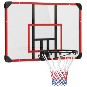 SPORTNOW Basketballkorb mit Stahlrahmen, Kunststoff Rückwand, rot-schwarzem Rand und Netz.