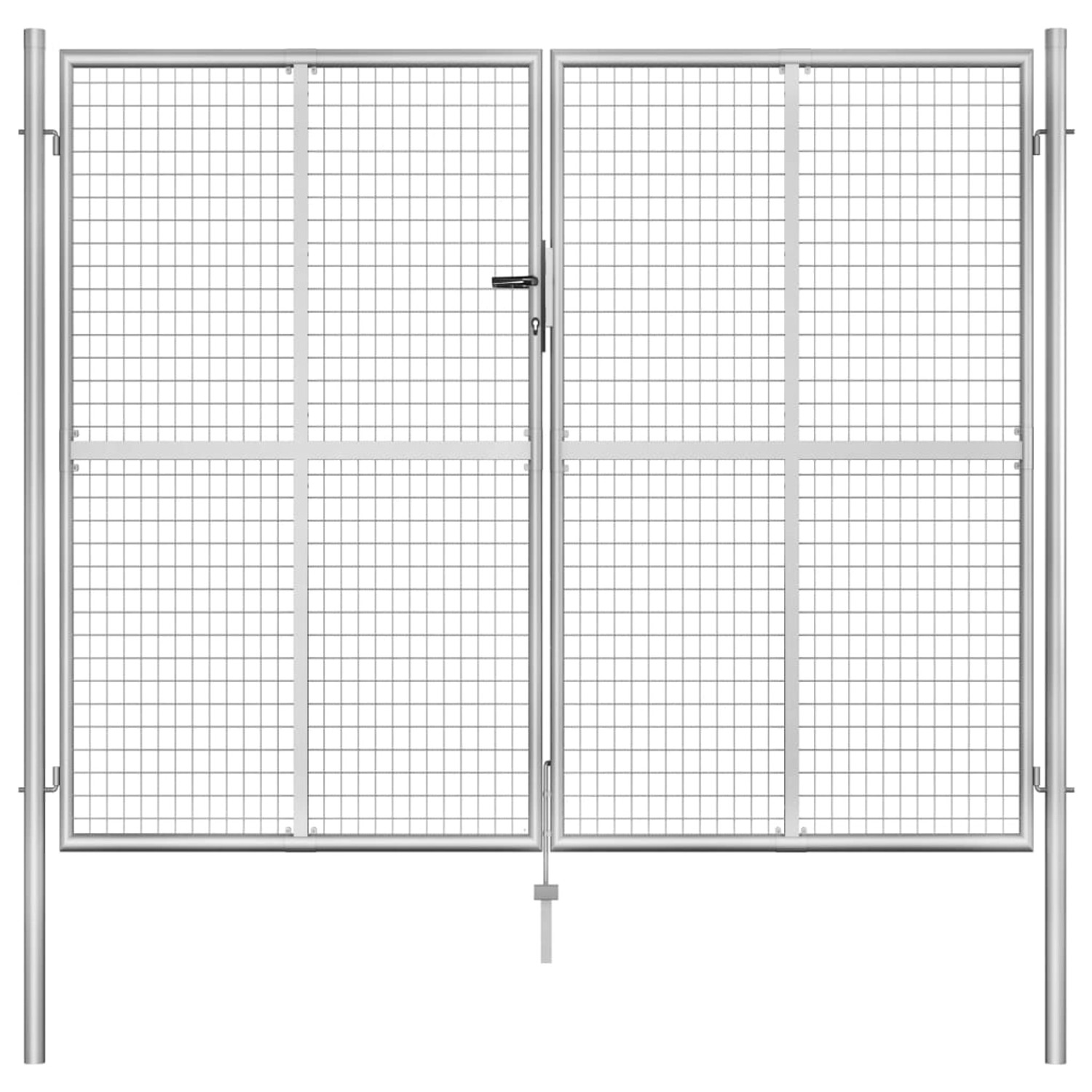 vidaXL Gartentor Verzinkter Stahl 306 x 200 cm Silber 144766 günstig online kaufen