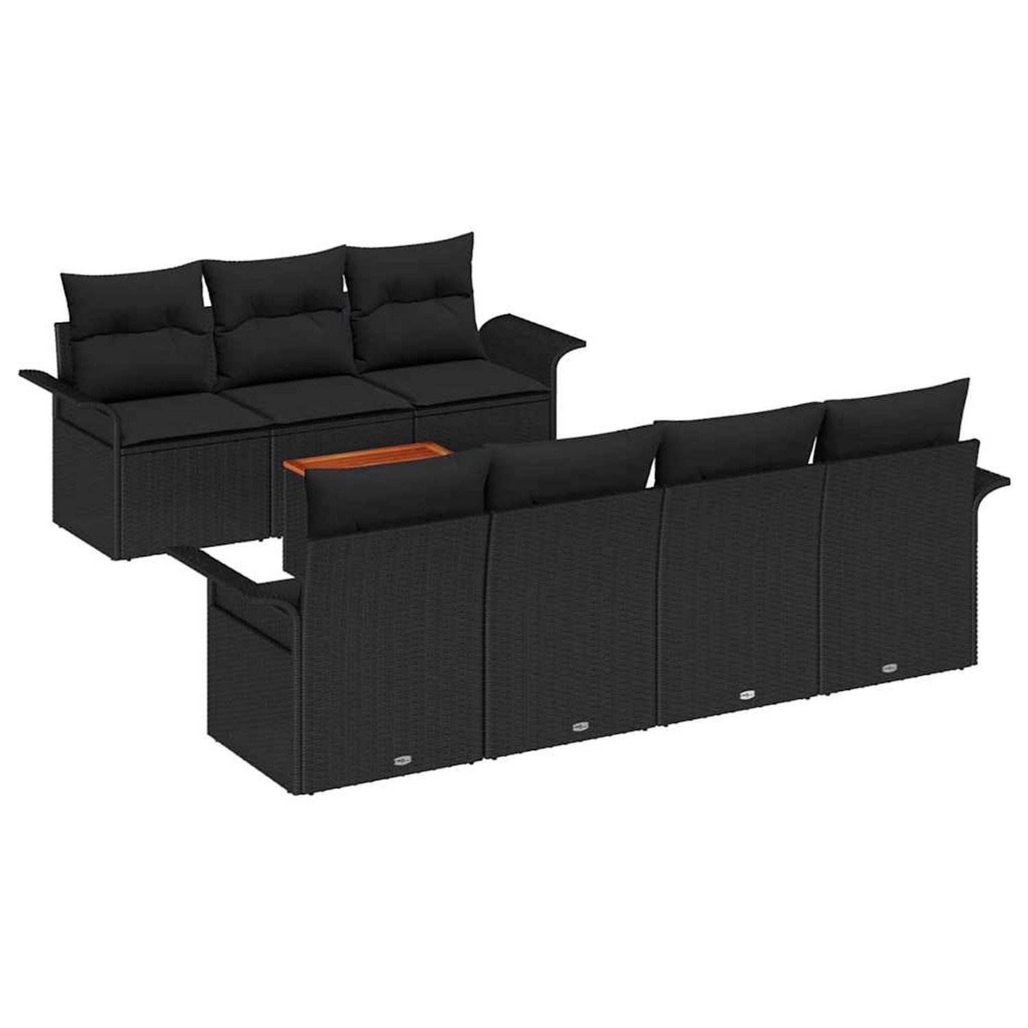 vidaXL Garten-Sofa-Set 8-Tlg Schwarz Poly Rattan 3347289 günstig online kaufen