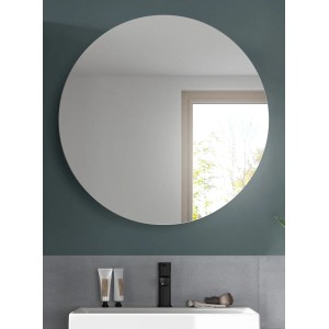 Inn.Furn Badezimmer Spiegelschrank in Weiß Badschrank Rund, Soft-Close Relief