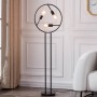 Moderne Lucande Design-Stehlampe Linnard, schwarz, 3-flammig, aus Metall für Wohnzimmer.