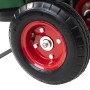 Detailaufnahme: Reifen des Westmann Gartenwagen Universal, rote Felge, ideal für unwegsames Gelände.