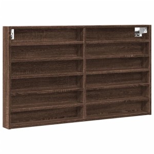 VidaXL Vitrinenschrank in Braun Eichen-Optik, Holzregal mit 12 Fächern.