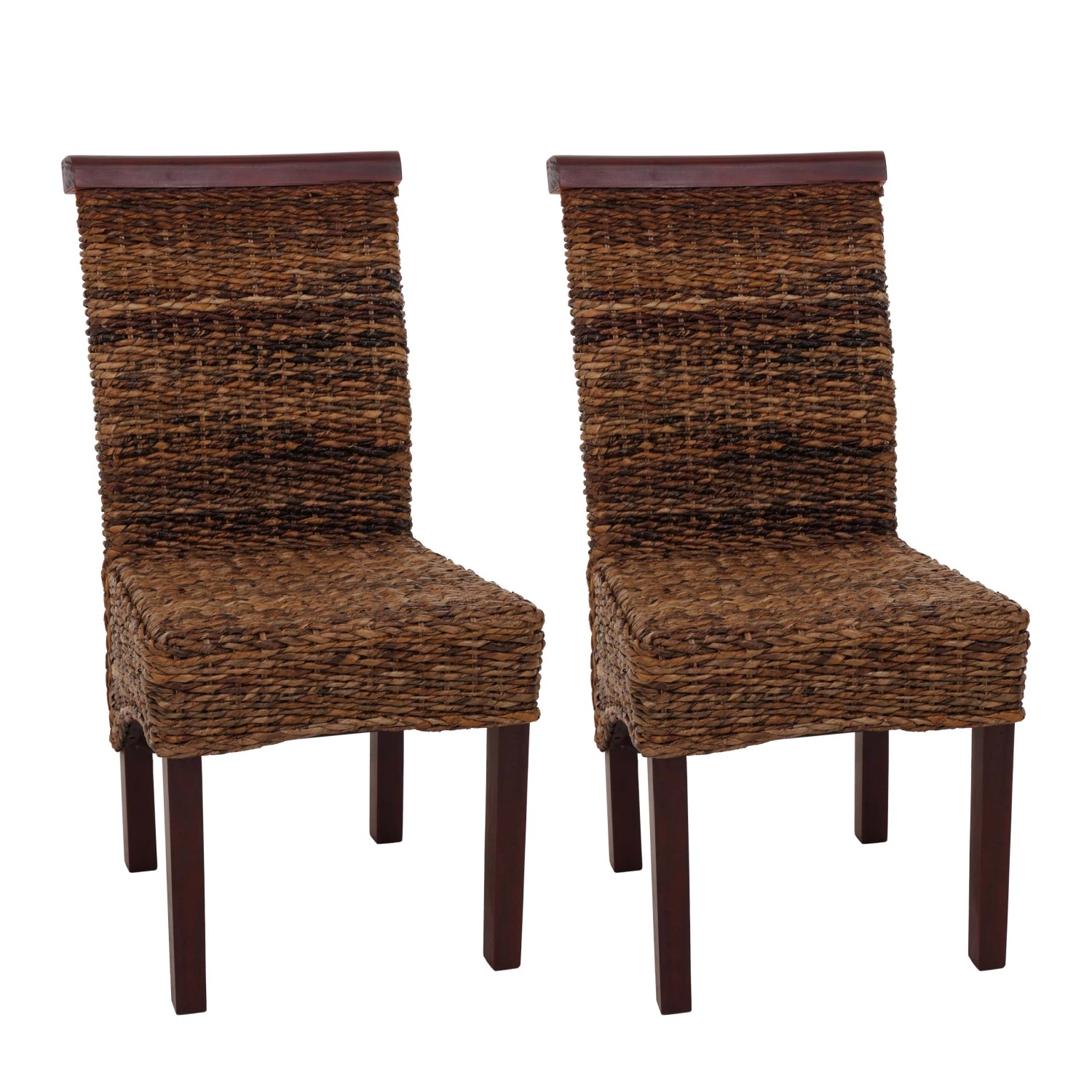 CHEFGASTRO Esszimmerstuhl 2er-Set Korbstuhl Stuhl Bananengeflecht 93x47x43c günstig online kaufen