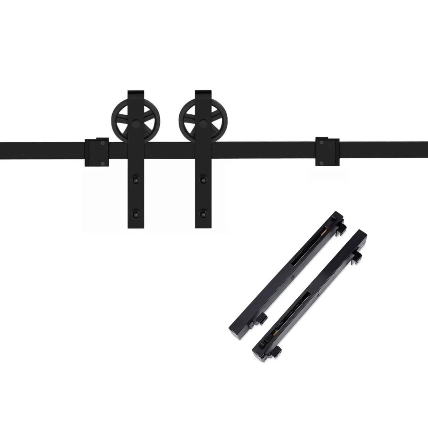 SOTECH Schiebetüren Set CHAMBER-1 2m Seitlich Anschraubbar Soft Close Schwarz