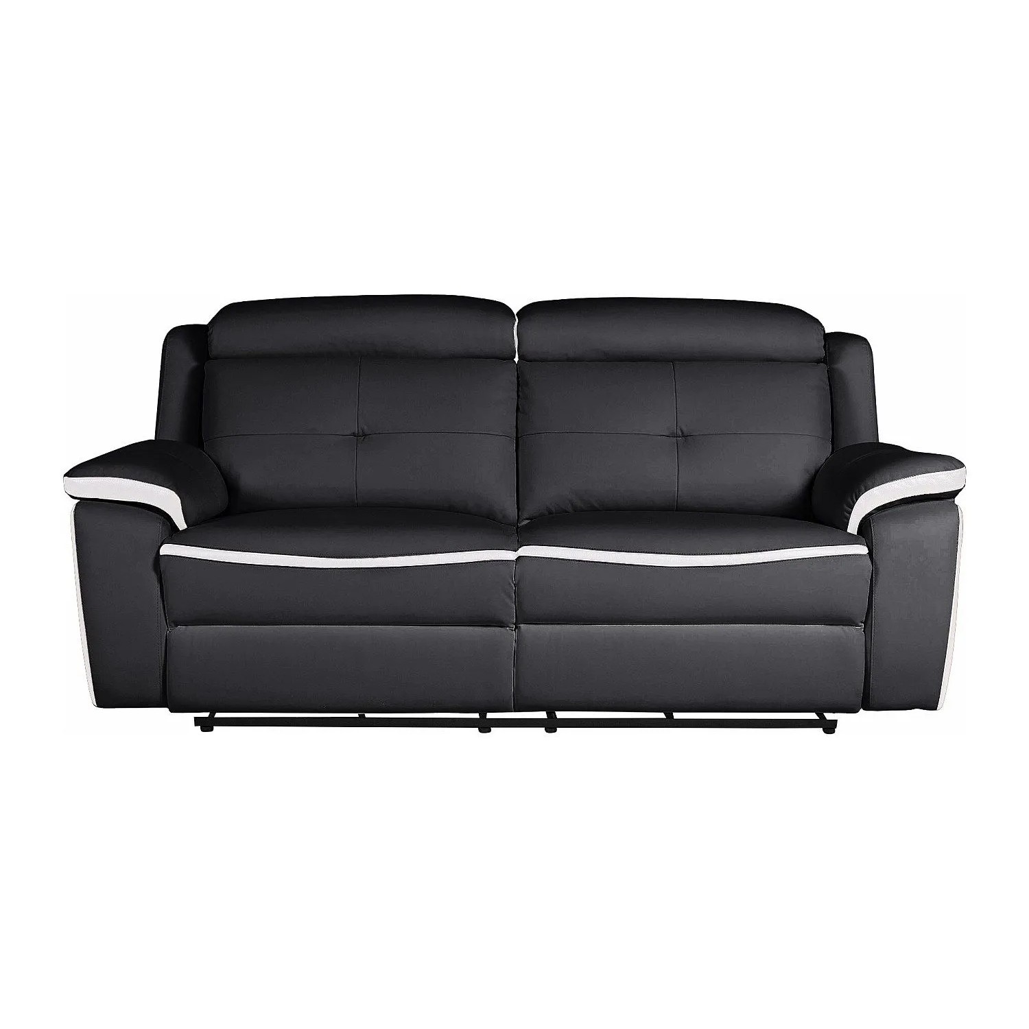 Vente-unique Relaxsofa Angelique Schwarz  Weiß 207 cm