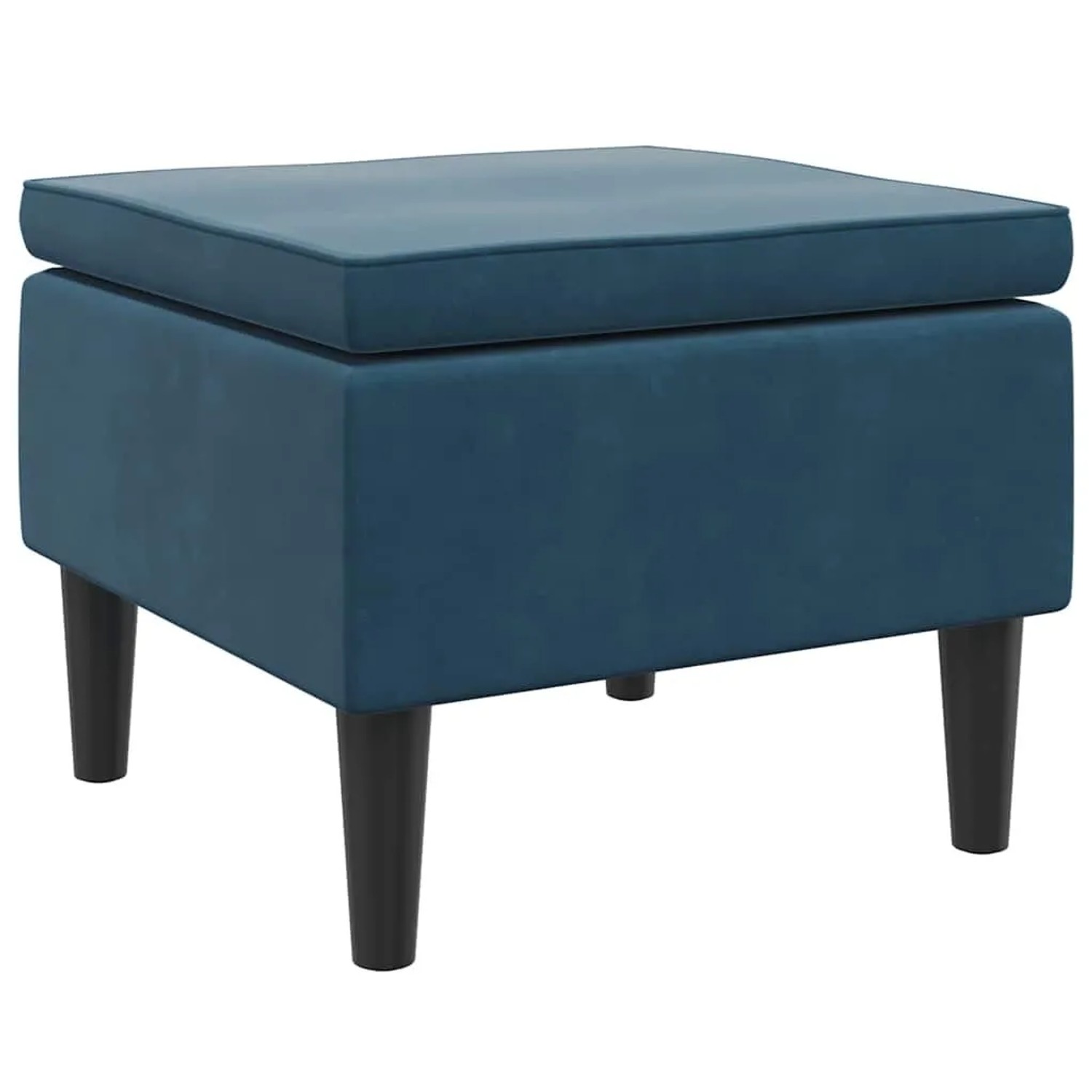 vidaXL Hocker mit Holzbeinen Blau Samt 329435