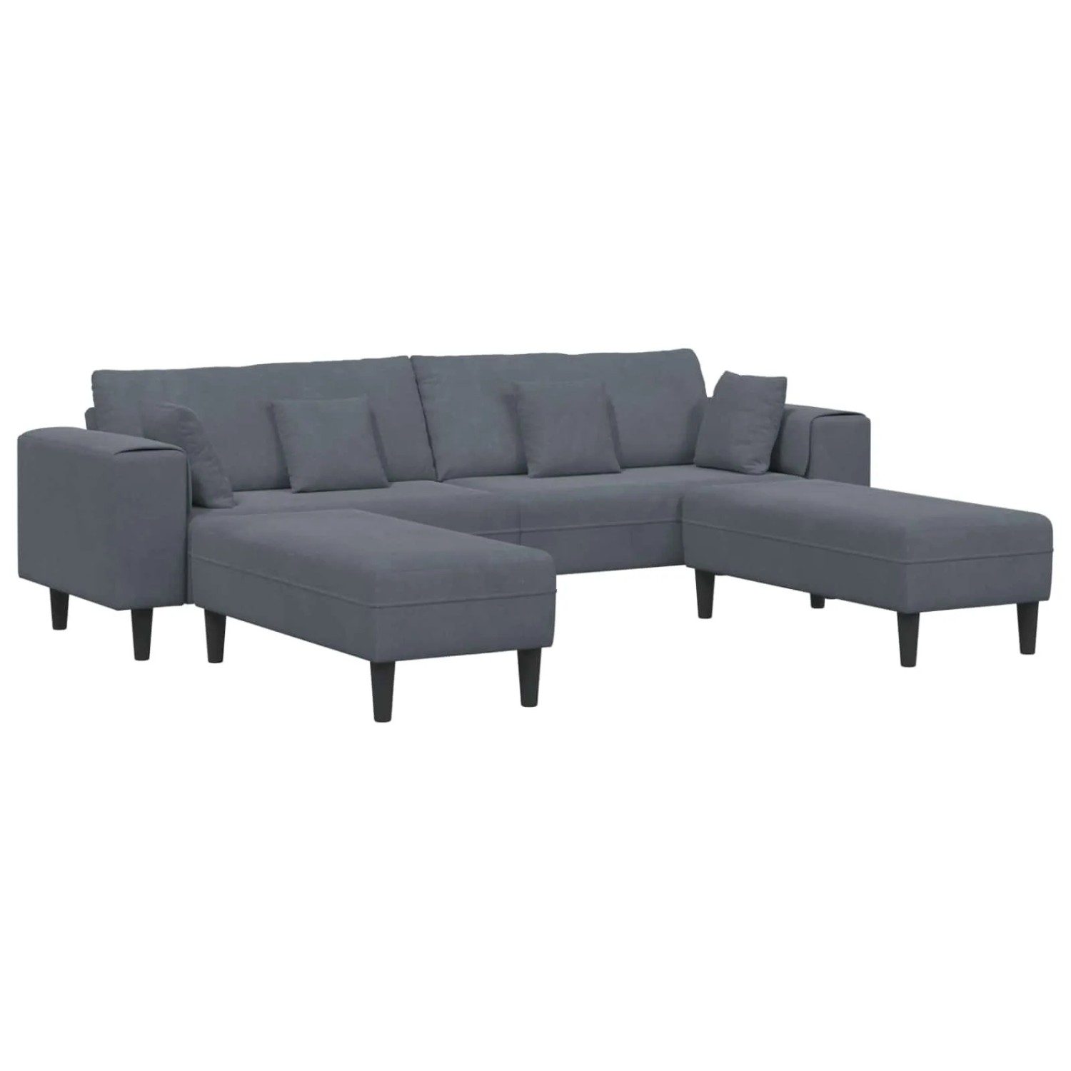 vidaXL Sofa 3 Stk Dunkelgrau 250 x 188 x 76 cm Samt 3335173