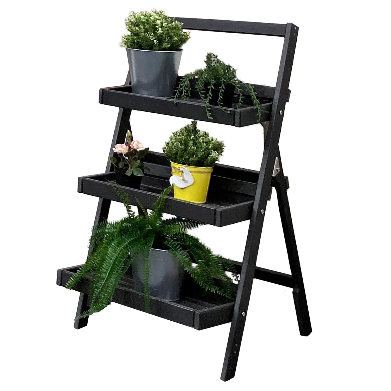 Blumentreppe 3-stufig 100 cm x 50 cm x 58,5 cm Anthrazit kaufen bei OBI