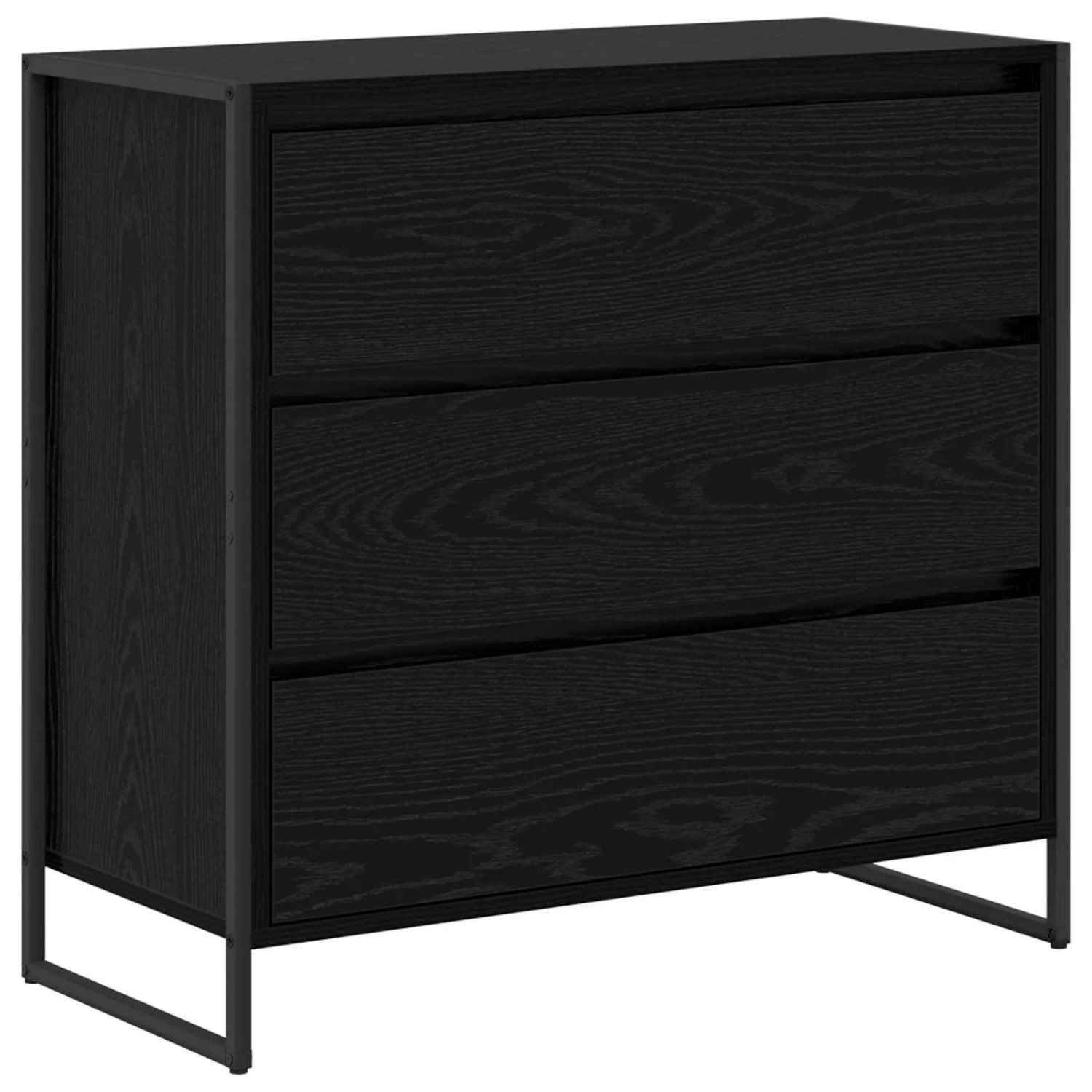 vidaXL Sideboard Schwarz Eichen-Optik 79 x 36 x 75,5 cm Holzwerkstoff 88659 günstig online kaufen