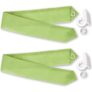 Bestlivings Dekoschal Noella Grün 2er-Pack mit Schlaufe, Voile-Gardine mit Raffhaltern und Haken.