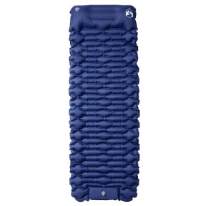 vidaXL Selbstaufblasende Isomatte mit Kissen Marineblau 4007107