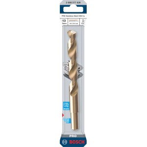 Bosch Spiralbohrer Pro Stainless Steel HSS-Co, 13mm, Bronze, für Metallbohrungen.