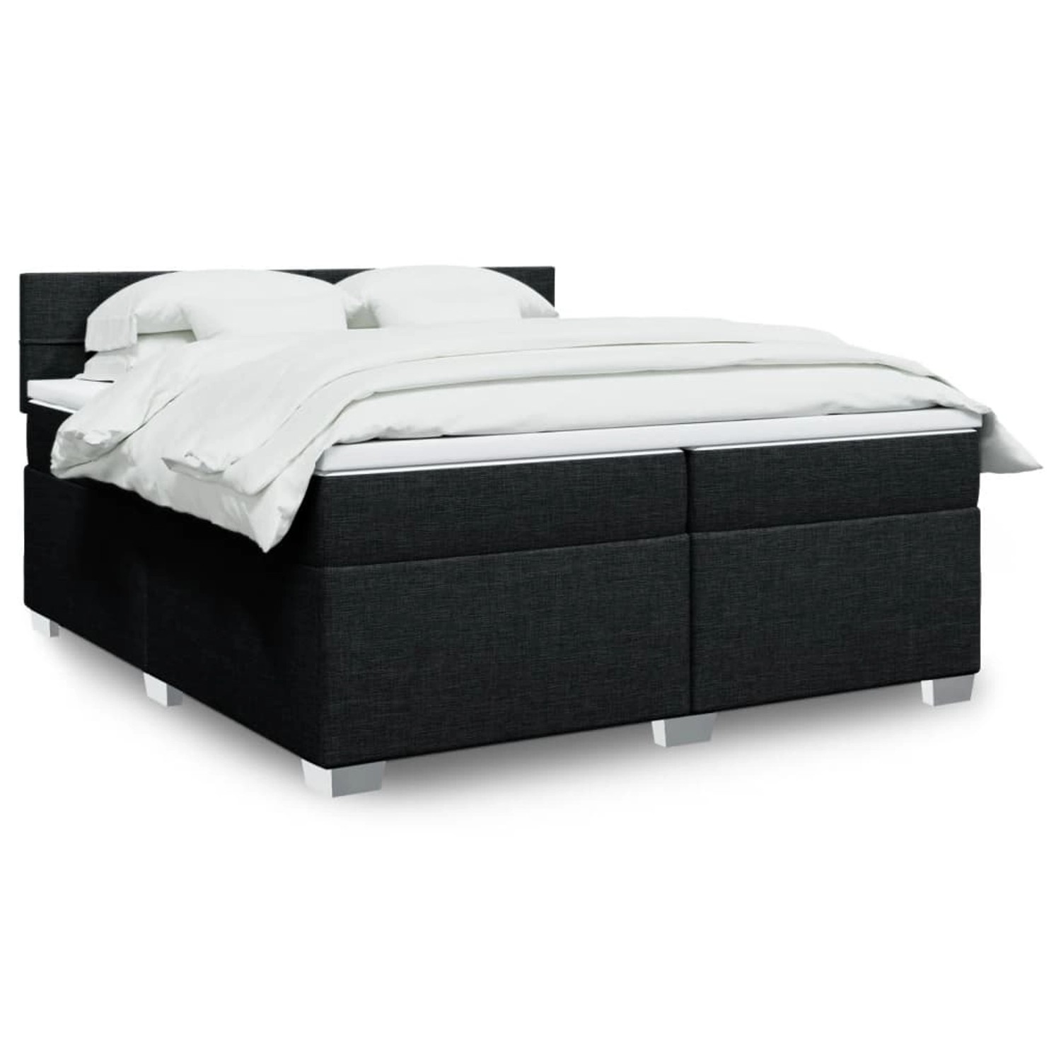 vidaXL Boxspringbett mit Matratze Schwarz 200x200 cm Stoff 3288297 günstig online kaufen
