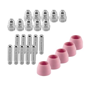 STAHLWERK Verschleißteile Set für Plasmabrenner AG 60 SG 55, 25-teilig: Düsen, Elektroden, Keramikkappen.