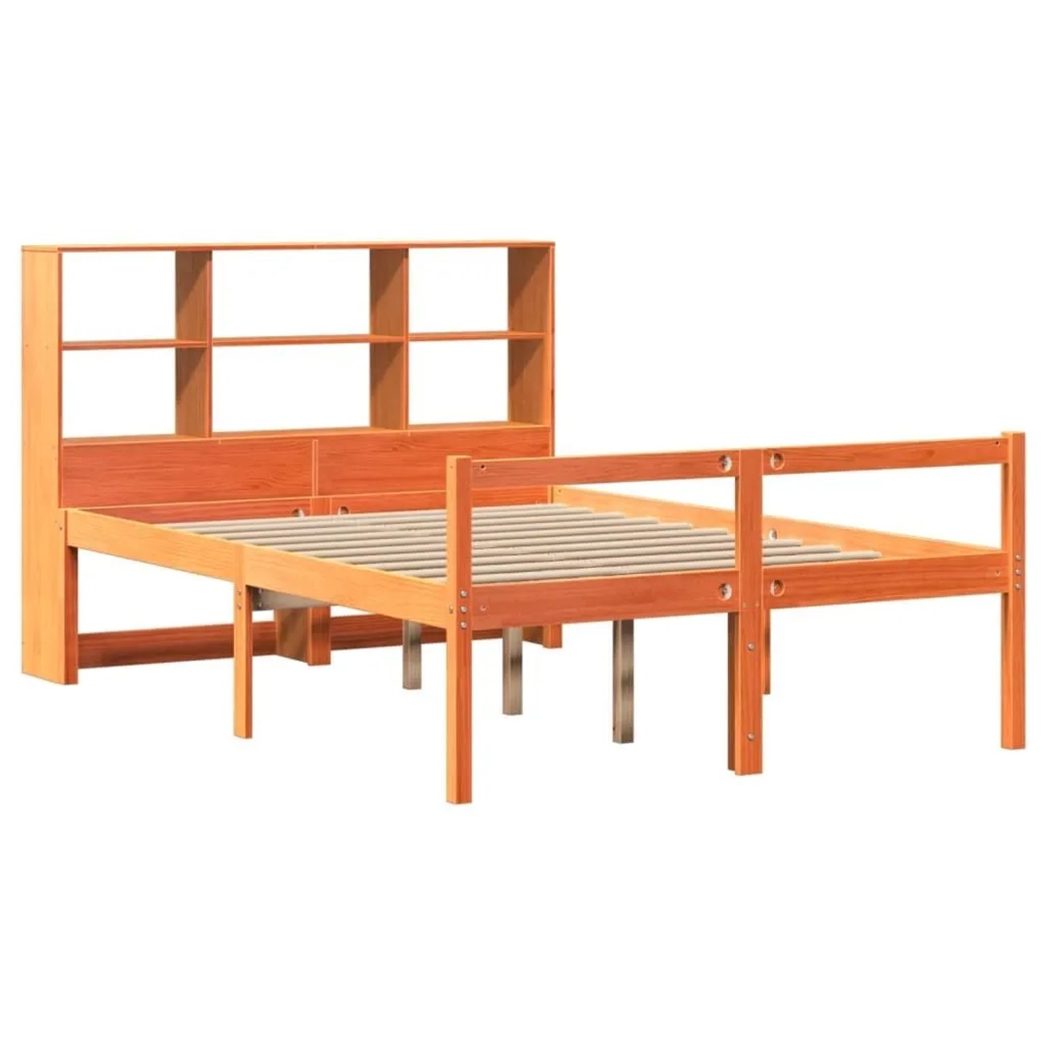 vidaXL Massivholzbett ohne Matratze Wachsbraun 135x190 cm Massivholz 332202 günstig online kaufen