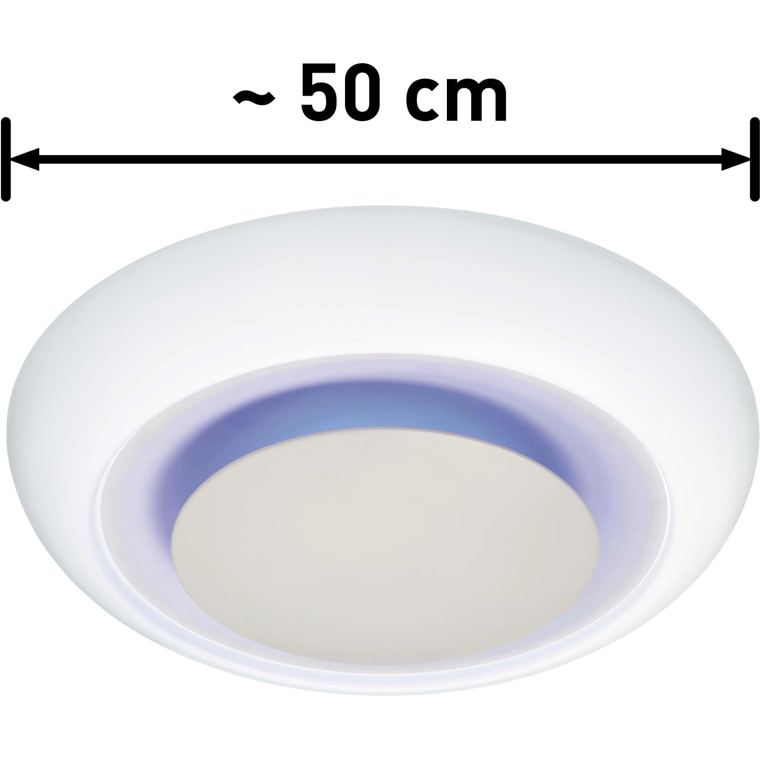 Weiße LED-Deckenleuchte Ferrilo, 50 cm Durchmesser, mit Farbwechsel-LEDs für stimmungsvolles Licht.