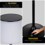 Schwarze LED Solar Tischleuchte Emmi, Ø 13 cm, dimmbar mit Touchsensor. Solar-Deko für den Garten.