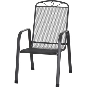 Siena Garden Elda Stapelsessel, matt anthrazit, Stahlgestell mit Streckmetall, stapelbar.