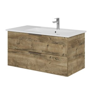 Steinkamp Waschtisch-Set mit Eiche Ribbeck Unterschrank und Villeroy&Boch Venticello Waschtisch.