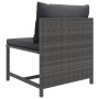 Graues vidaXL Gartenmöbel Lounge-Set Eckteil mit anthrazitfarbenen Kissen aus Polyrattan.