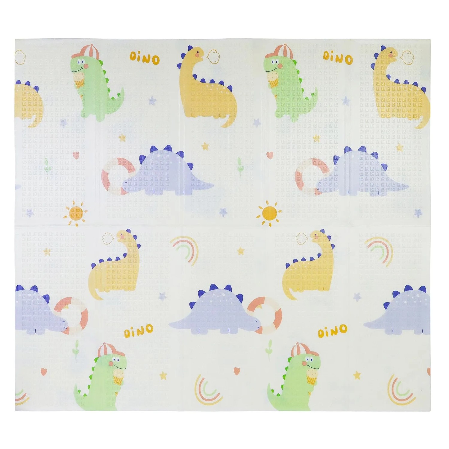 CCLIFE Krabbelmatte Baby Spielmatte Kinder 196 x 176 x 1 cm Faltbar Wasserdicht Eisbär  Kleiner Dinosaurier