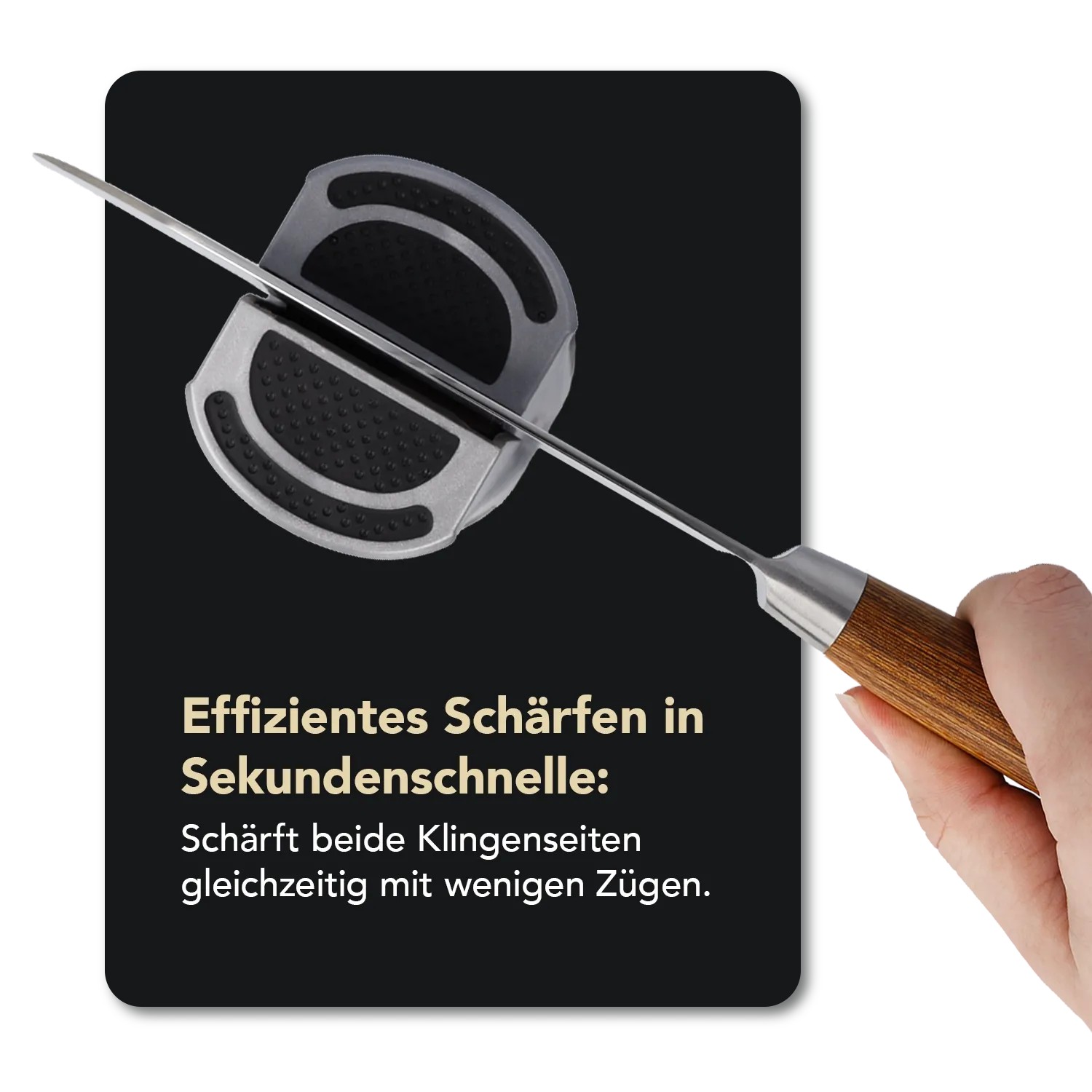 DMT SimpleSharp Messerschärfer Classic in Aktion: Messer wird geschärft. Küchenausstattung für scharfe Messer.