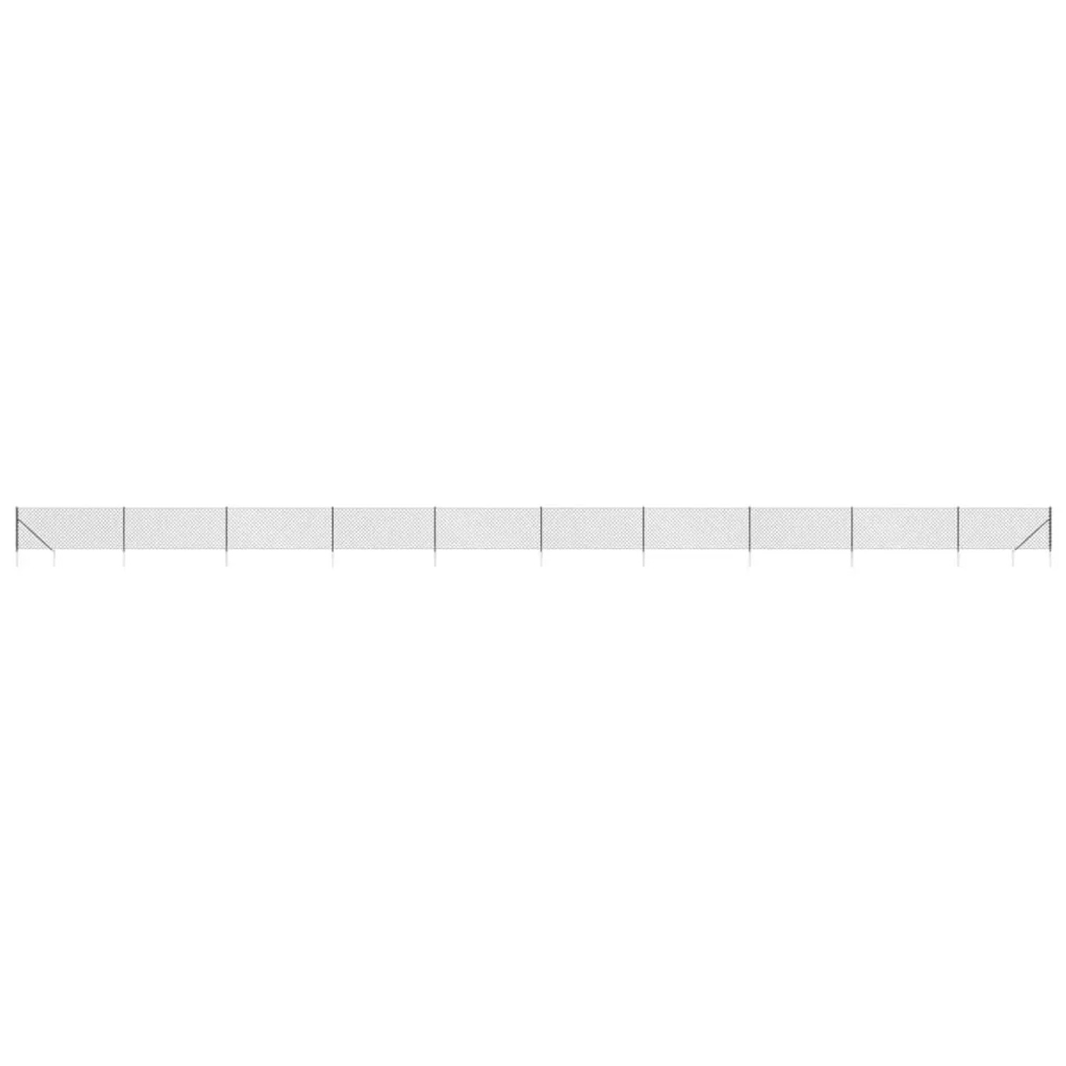 vidaXL Maschendrahtzaun mit Bodenhülsen Anthrazit 1,1x25 m 153978