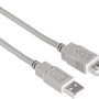 Graues Hama USB 2.0 Verlängerungskabel, 1,8 m lang, mit USB-A Stecker und Kupplung.