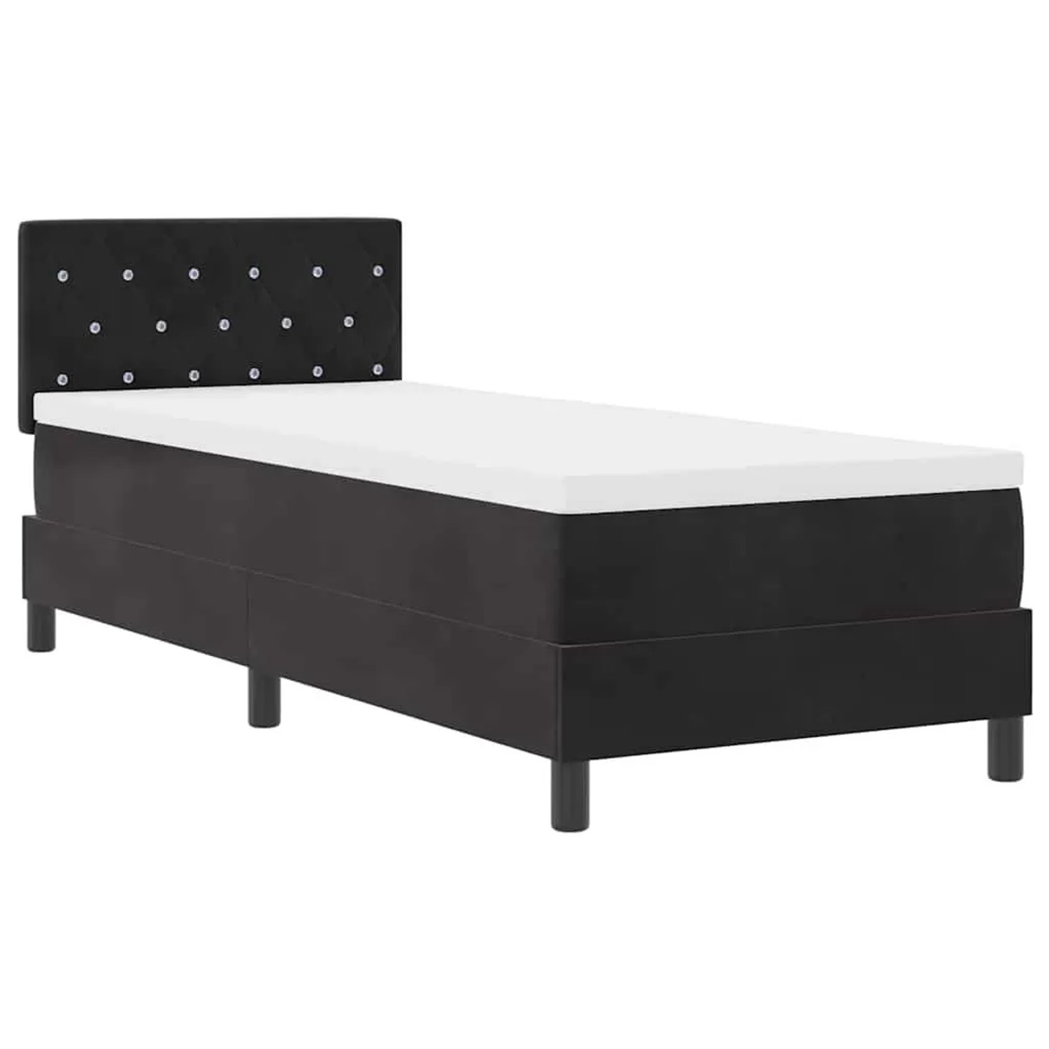 vidaXL LED Boxspringbett mit Matratze Schwarz 80 x 200 cm Samt 3342550 günstig online kaufen