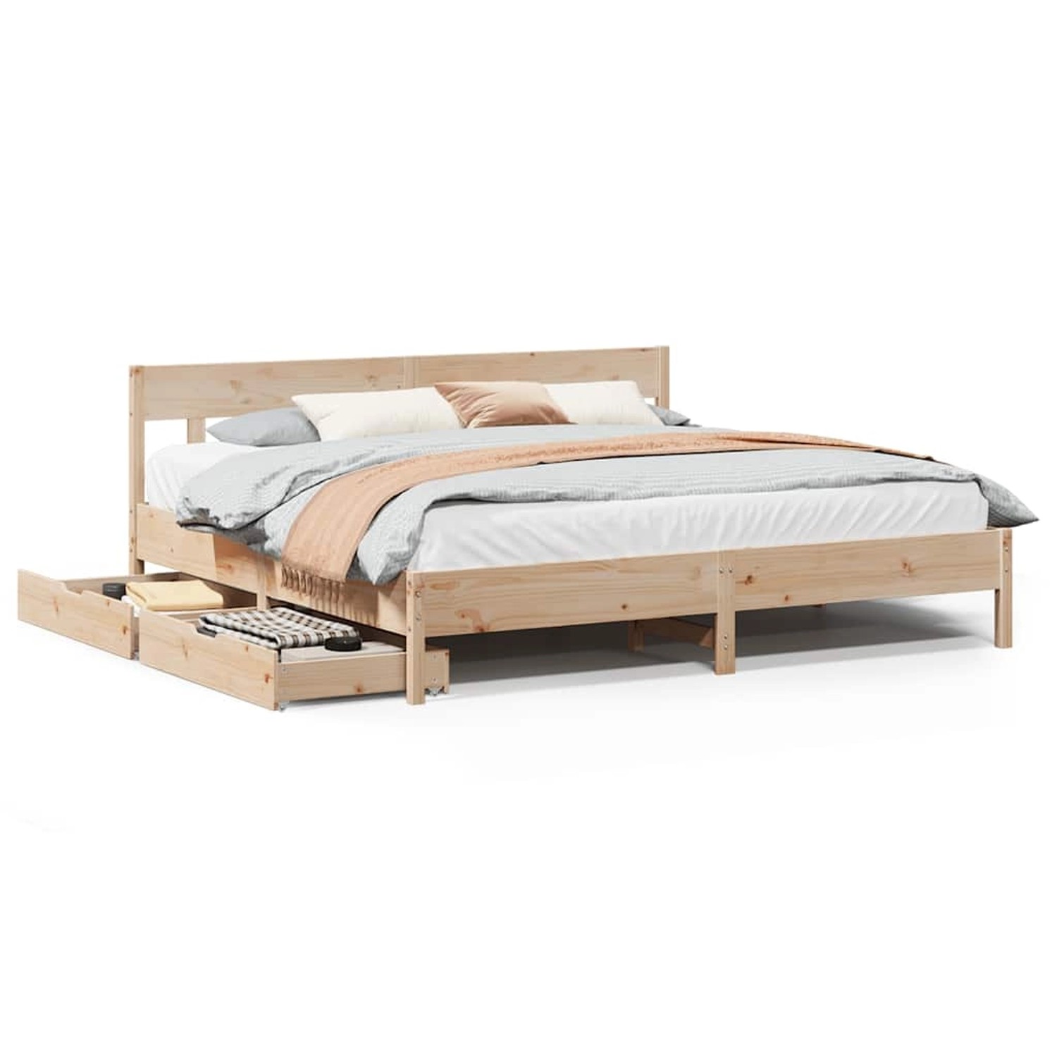 vidaXL Massivholzbett ohne Matratze 180x200 Kiefernholz 3301857 günstig online kaufen