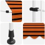 vidaXL Einziehbare Markise, orange-braun gestreift, Details von Befestigung und Stoff.