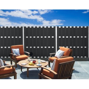GartenLand WPC Bretterzaun Relax, anthrazit, mit Aluminium-Querriegeln als Bausatz. Sichtschutz für Garten und Terrasse.