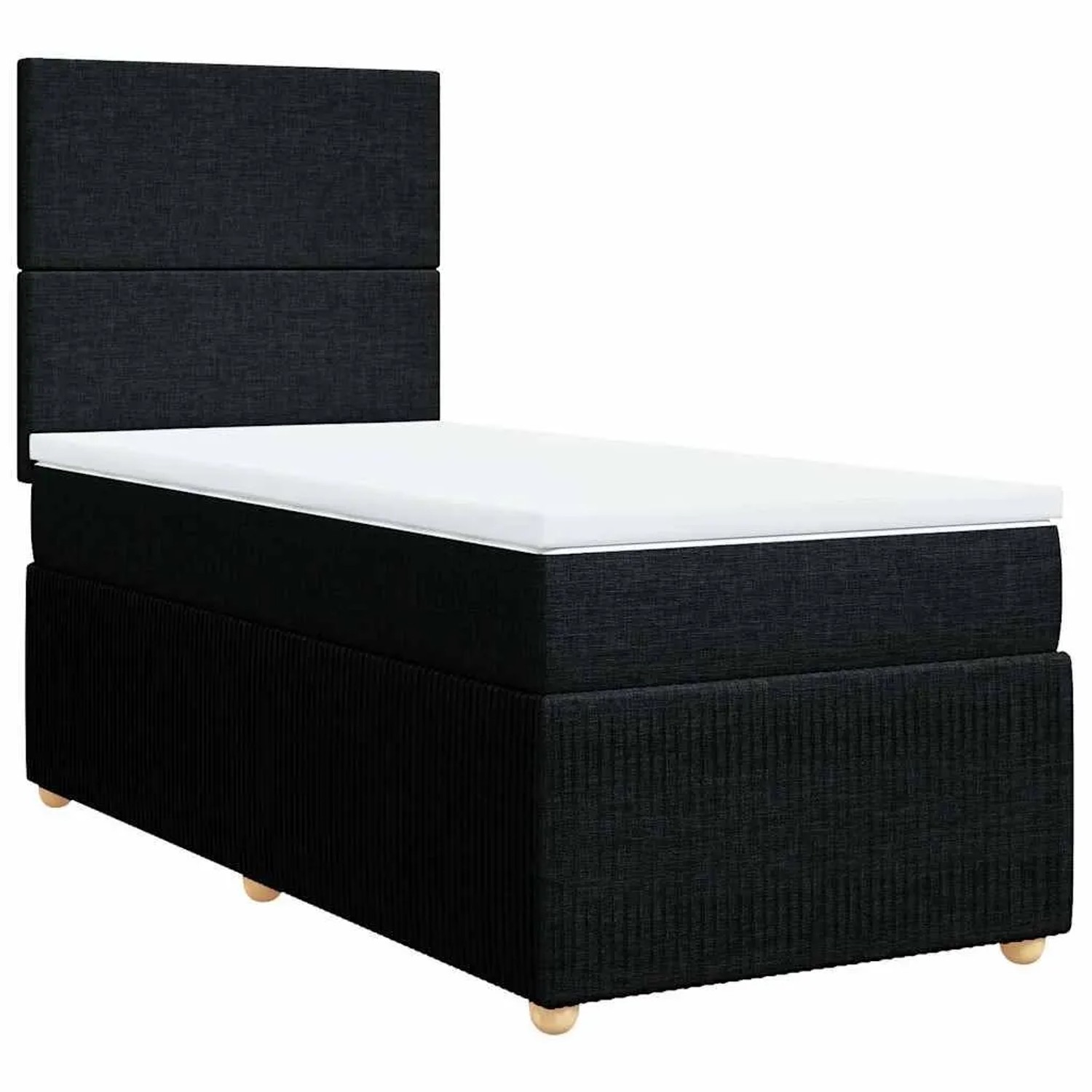 vidaXL Boxspringbett mit Matratze Schwarz 90x200 cm Stoff 3291934 günstig online kaufen