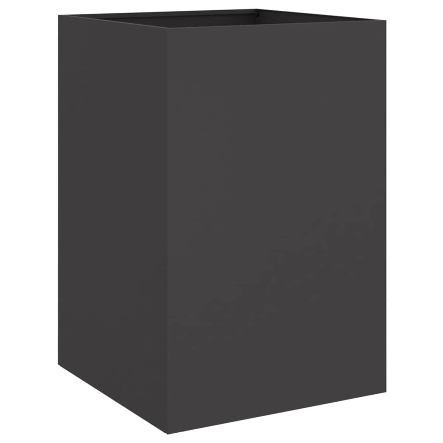 vidaXL Pflanzkübel Schwarz 52x48x75 cm Stahl 841583 günstig online kaufen
