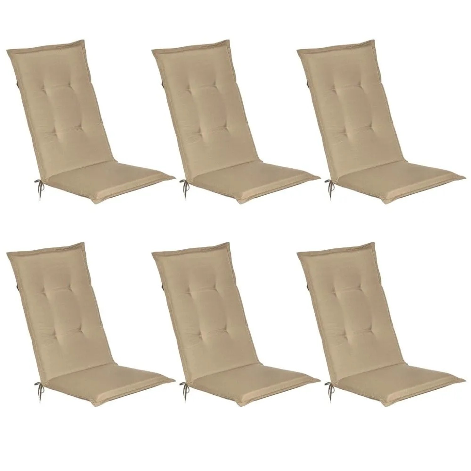 Beautissu Loft HL Hochlehner 120x50x6cm Natur 6tlg