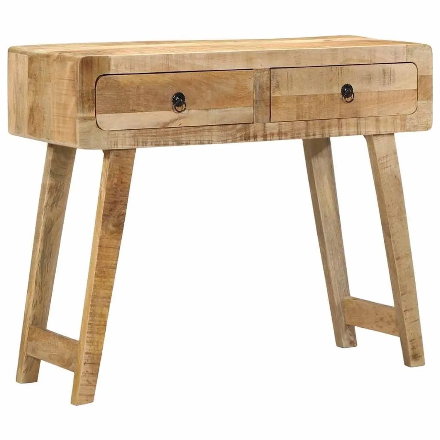 vidaXL Konsolentisch 90x32x75 cm Raues Massivholz Mango 4104519