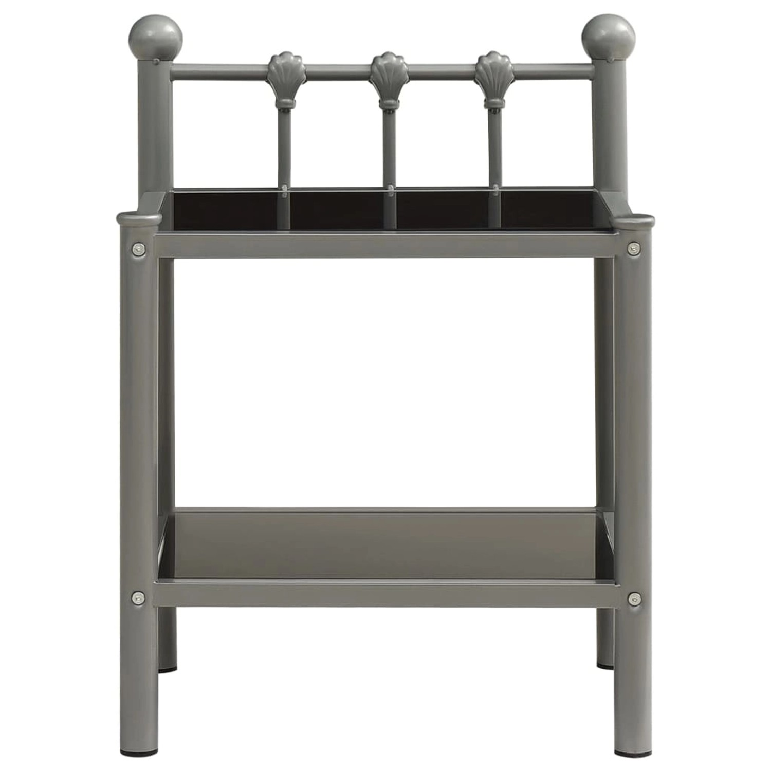 Nachttisch Grau Und Schwarz 45x34,5x60,5 Cm Metall Und Glas günstig online kaufen