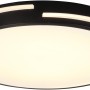 Schwarze, runde LED-Deckenleuchte Tacoma mit Fernbedienung zur Dimmung und Farbtemperatursteuerung.