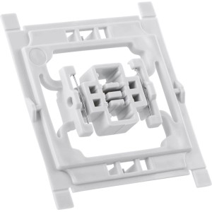 Weißer Adapter für Siemens Schalterserien zur Hausautomation.