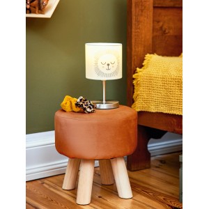 Kinder-Tischleuchte Safari Adventure mit Löwenprint, 13x22 cm, auf Hocker. Schreibtischlampe fürs Kinderzimmer.