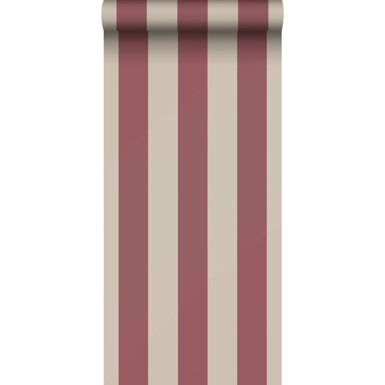 Sanders & Sanders Tapete Streifen Dunkelrot und Beige 53 cm x 10.05 m günstig online kaufen